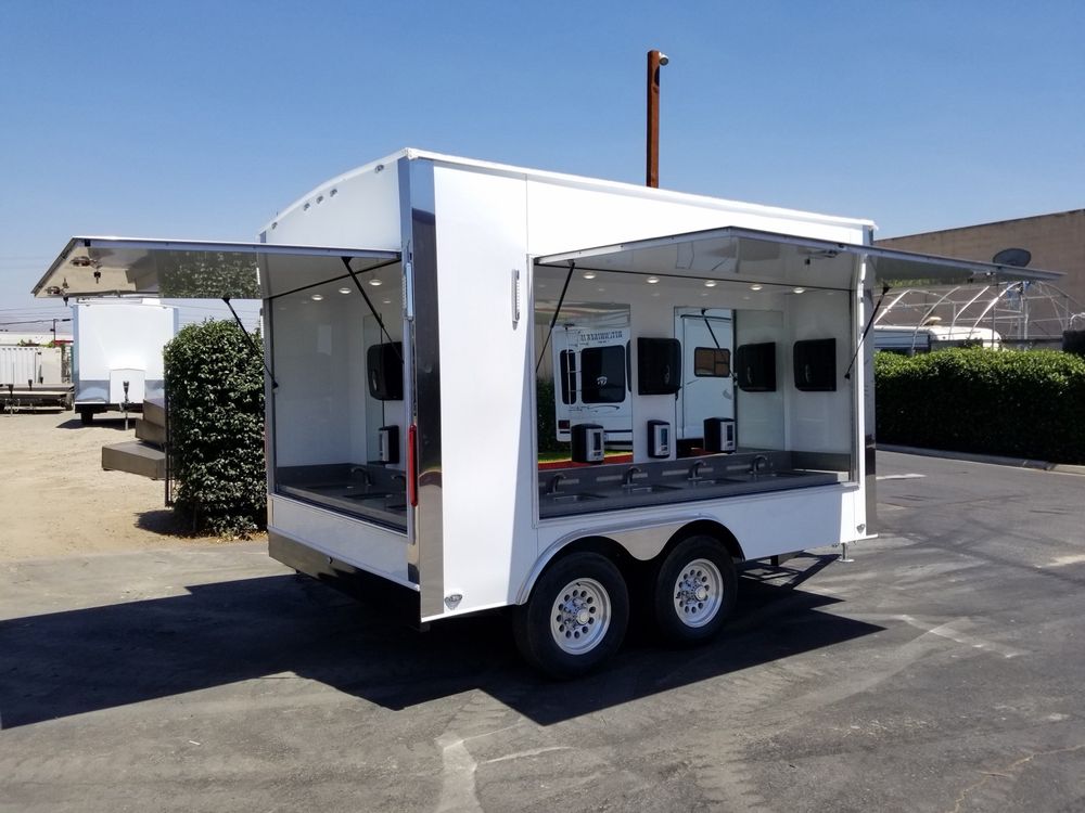 Multi-person hand washing station trailer